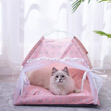Load image into Gallery viewer, Indoor/Outdoor Folding Tent/Kennel Bed For Cats/Small Dogs With Removable Washable Cushion in 3 Sizes &amp; 10 Colors
