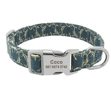 Load image into Gallery viewer, Customized Printed Nylon Dog Collar With Free Personalized Engraved ID for Sm/Med/Lg Dogs in 7 Styles - godoggago
