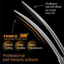 Load image into Gallery viewer, Fenice Professional Dog Grooming Stainless Steel Super Curved Shears at 6.25/6.75/7.25 inch Scissors - godoggago
