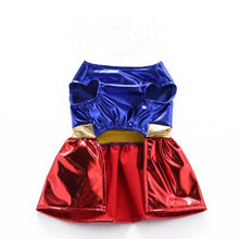 Load image into Gallery viewer, Holiday Super Girl Dog/Puppy Costume in Sizes Sm/Med/Lg/XL
