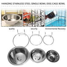 Load image into Gallery viewer, Stainless Steel Travel Food/Water Dog Bowl &amp; Hanger To Attach to Crates in 2 Sizes
