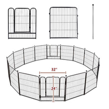 Load image into Gallery viewer, Indoor/Outdoor Dog Playpen With 16 Panels Each 32&quot;Hx24&quot;W With Door for Sm/Med/Lg Dogs Multiple Configurations

