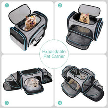 Load image into Gallery viewer, Airline Approved Soft-Sided Pet Carrier/Small Crate with 4 Expandable Sides
