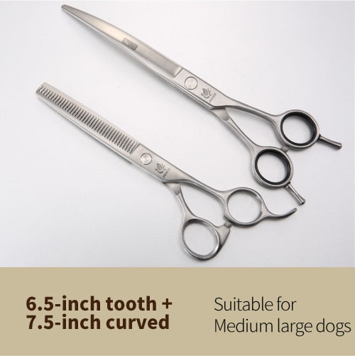 Fenice 6.5/7.0/7.5/8.0 Dog Grooming Scissors Sets (please note 2 or 3 per set) Including Thinning Shears/Curved and/or Cutting Scissors - godoggago